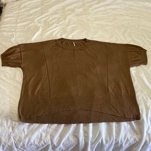 Free people brown short sleeve sweater
